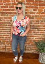 Tropical Floral V-Neck Top