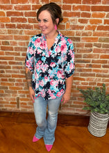 Mandarin Collar Floral Top