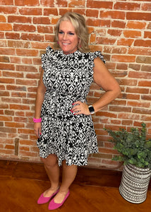 Black & White Patterned Dress