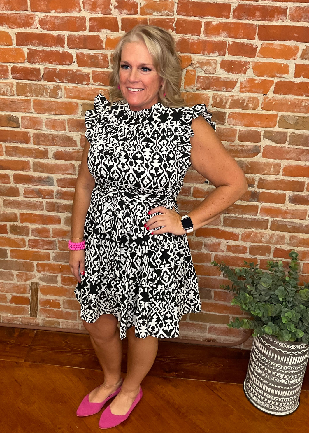 Black & White Patterned Dress