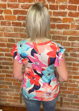 Tropical Floral V-Neck Top