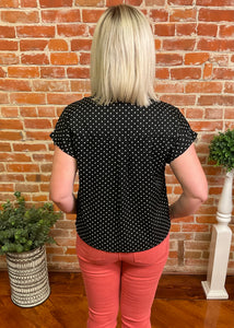 Polka Dot Button Down Top (Sienna or Black)