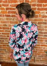 Mandarin Collar Floral Top