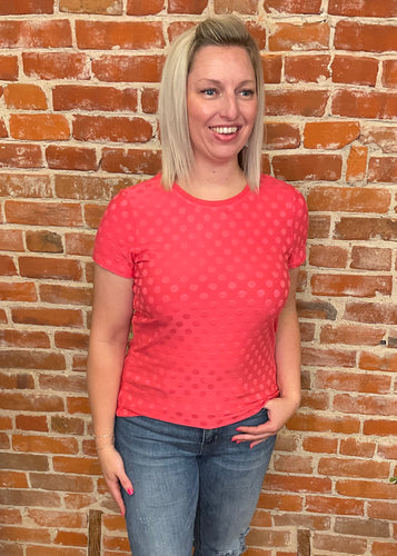 Liverpool Watermelon Swiss Dot Top