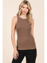 Rib Knit Round Neck Tank (Multiple Colors)