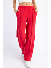 Red Pintuck Scuba Pants