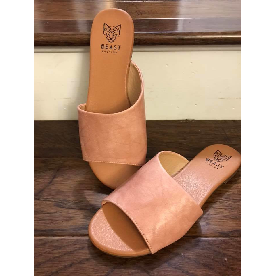 Blush Flat Slide Sandal