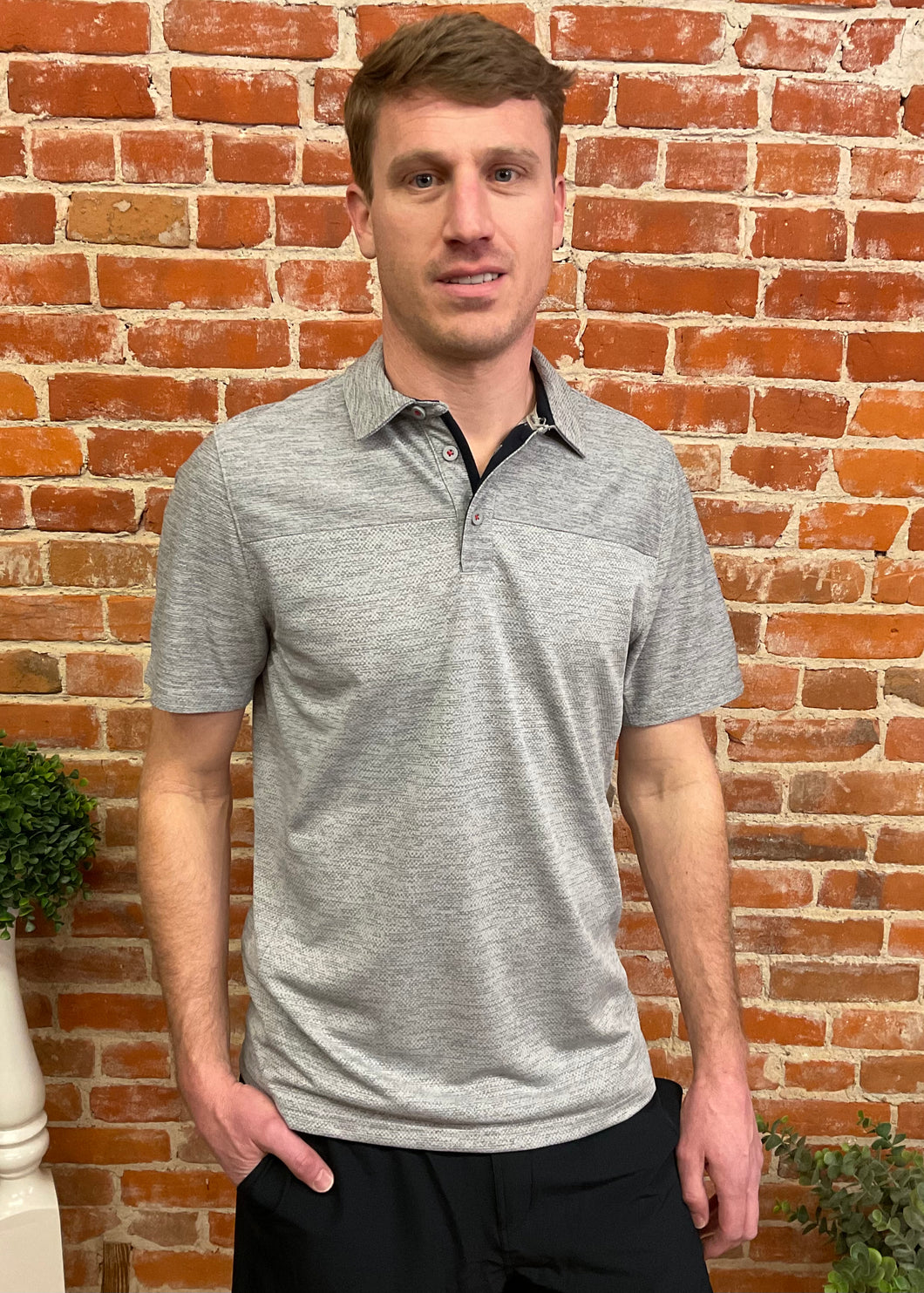 Grey Heather Men's Polo