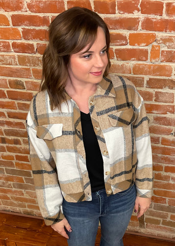 Khaki Plaid Shacket