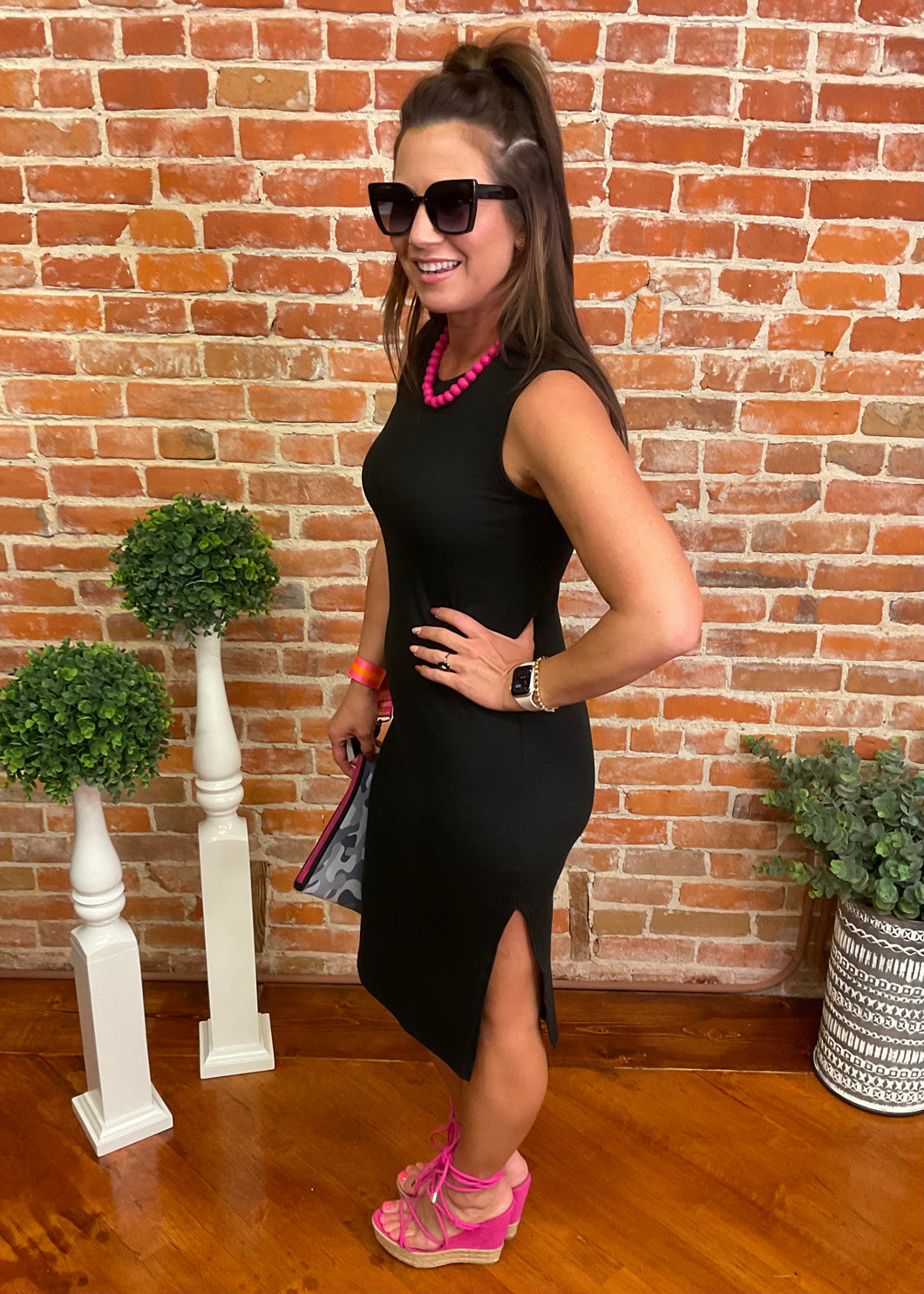 Black High Neck Dress