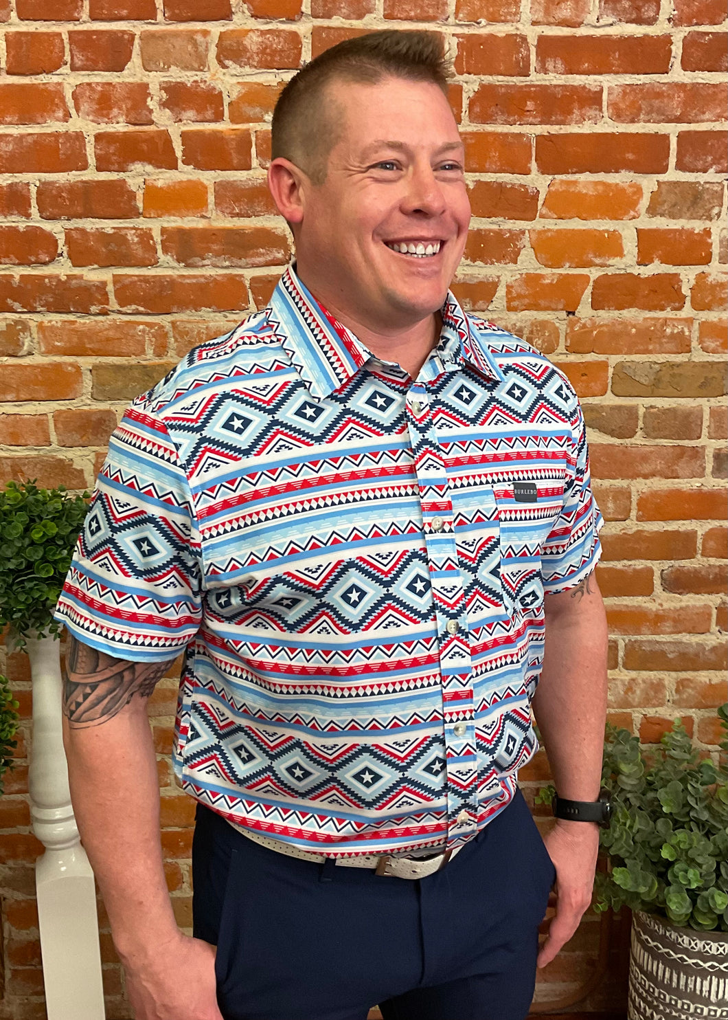 Patriotic Aztec Performance Shirt