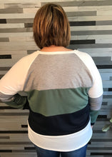 Olive & Navy Color Block Sweatshirt