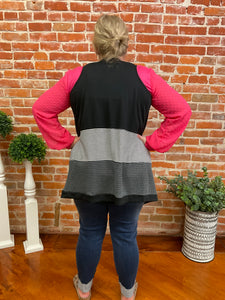 Color Block Sleeveless Cardigan