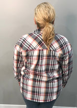 Cream, Pink, & Grey Plaid Shacket