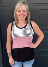 Black & Mauve Color Block Tank