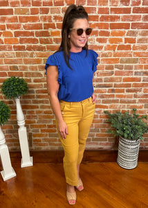 Ruffle & Smocked Sleeve Top