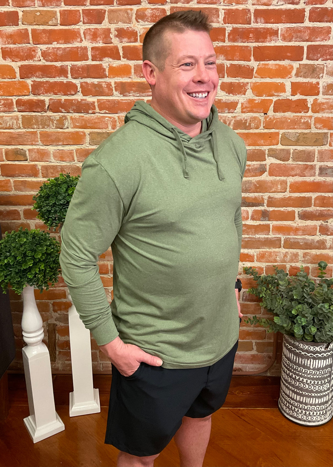 Heather Sage Performance Hoodie