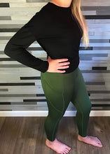Olive Green High-Waist Tech Pocket Leggings