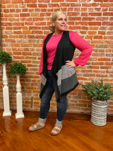 Color Block Sleeveless Cardigan