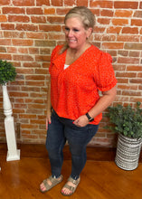 Patterned V-Neck Blouse PLUS