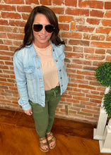 Cream & Coral Stripe Blouse