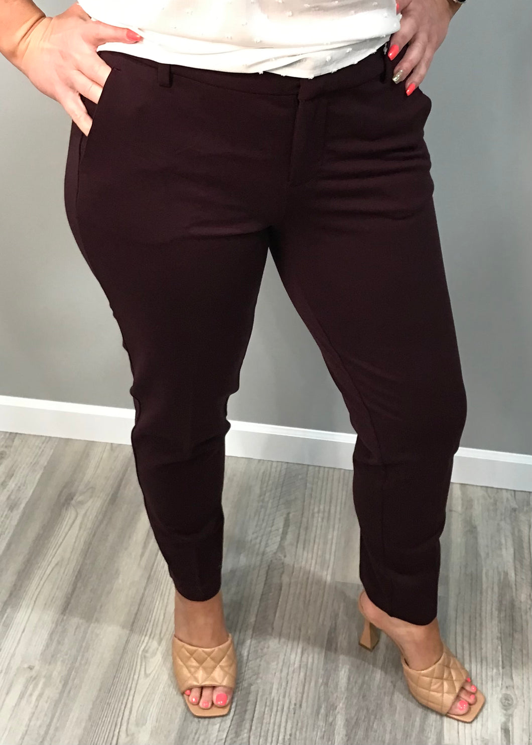 Liverpool Knit Kelsey Trouser Aubergine
