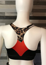 Leopard & Red Sports Bra