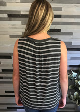 Grey & White V-Neck Tank