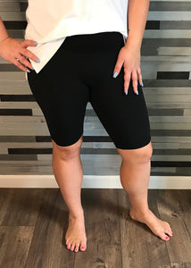 Black High Rise Buttery Soft Biker Short