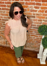 Cream & Coral Stripe Blouse