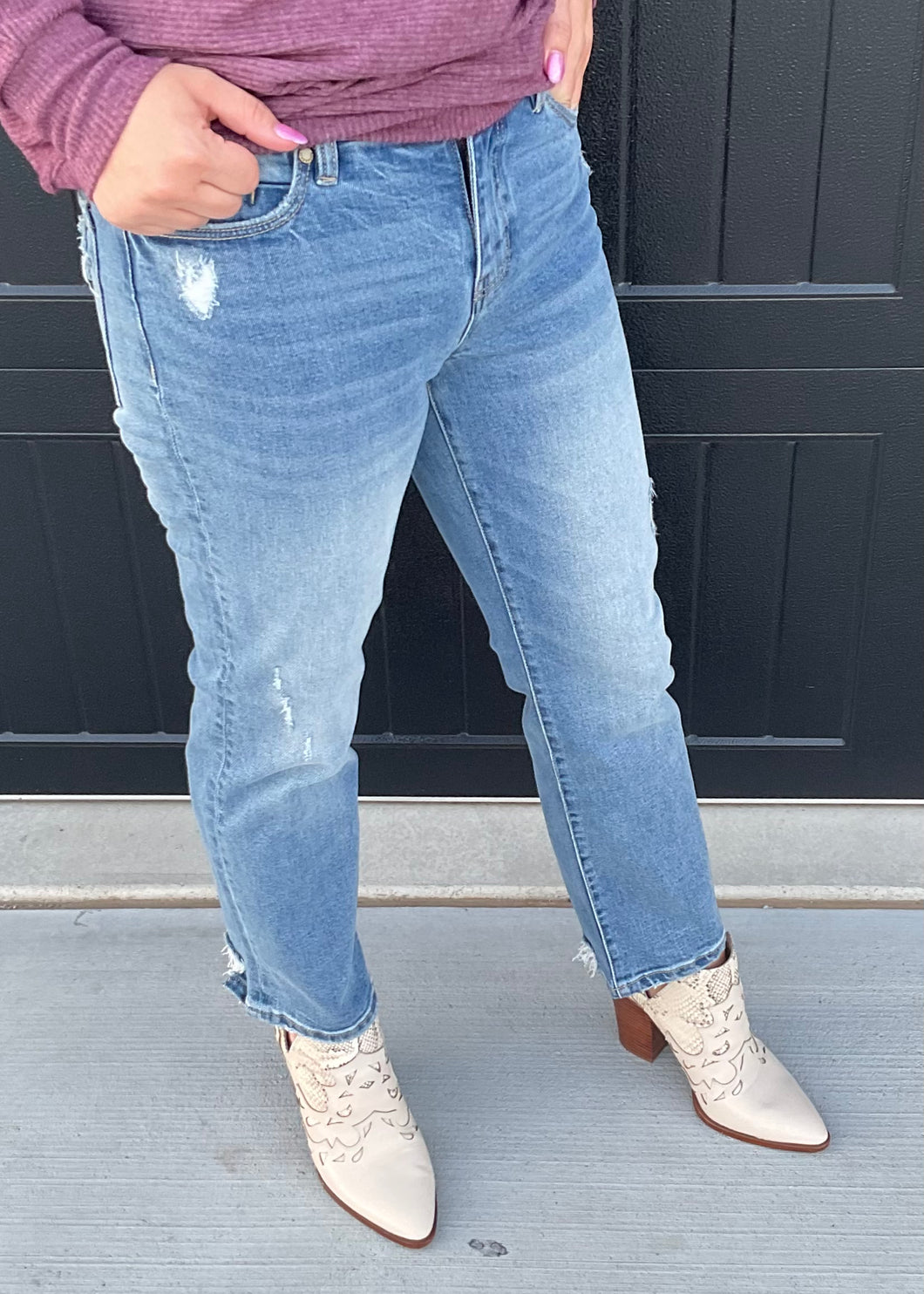 Liverpool Distressed Straight Leg Jean
