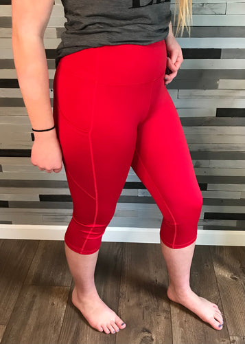 Crimson High Rise Tech Pocket Capri Legging