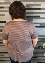 Mushroom & Ivory Striped Top