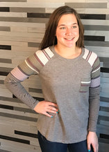 Mocha, Olive, & Eggplant Raglan Top