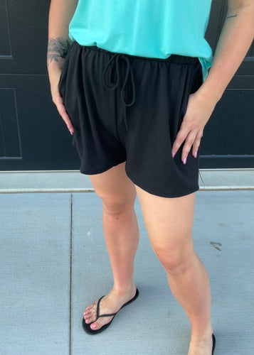 Black Drawstring Short