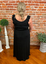Black Maxi Dress with Flutter Sleeves