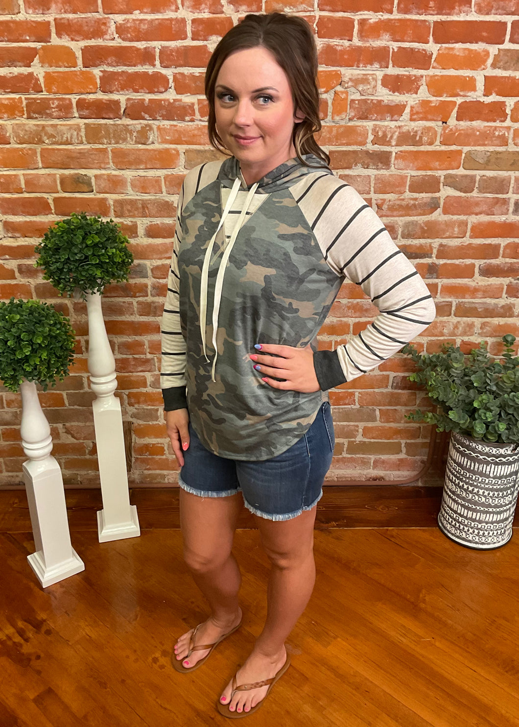 Camo Color Block Hoodie