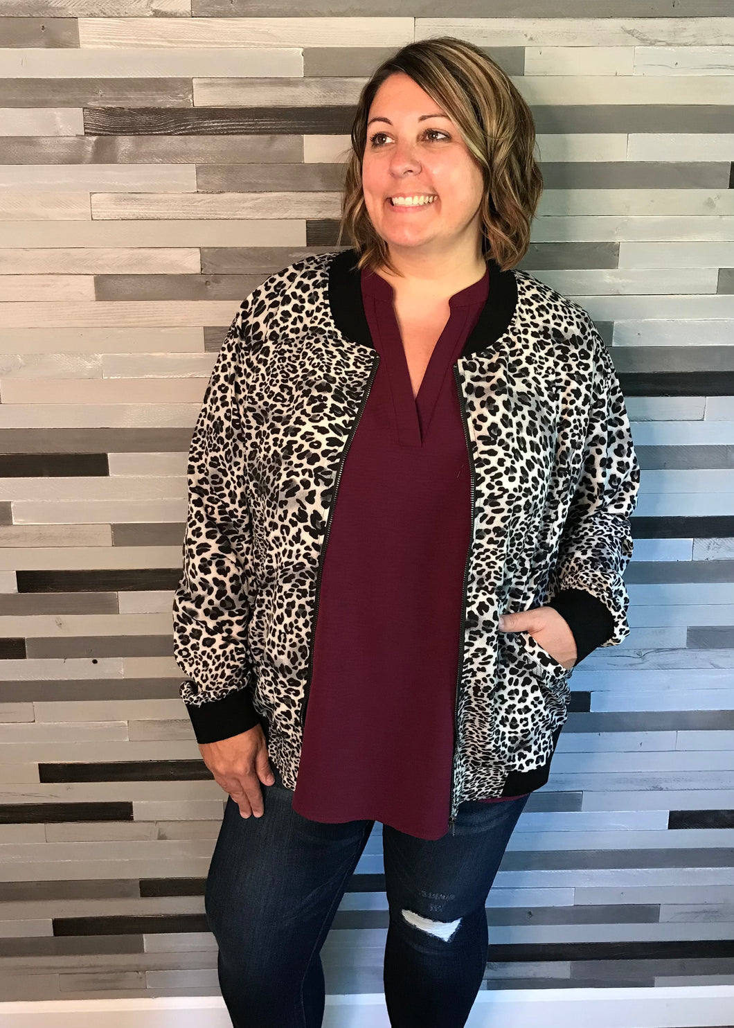 Leopard Bomber Jacket