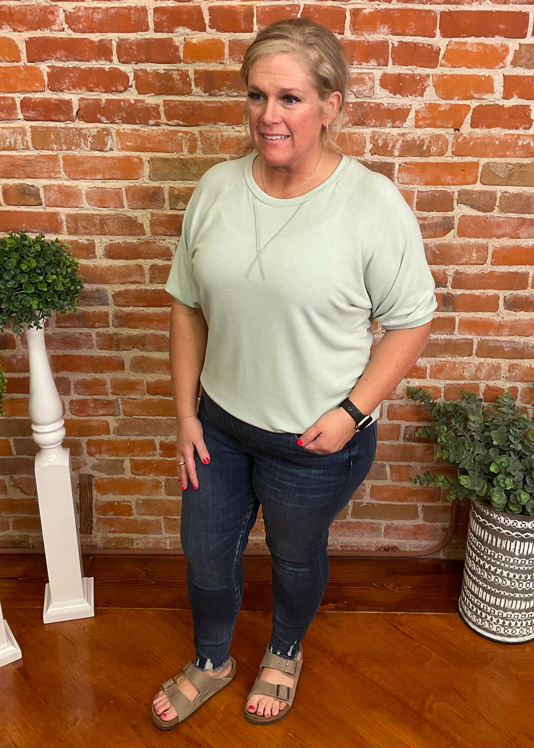 Sage Raglan Sleeve Top PLUS