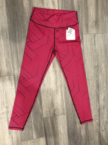 Pink & Black Abstract Print Workout Leggings