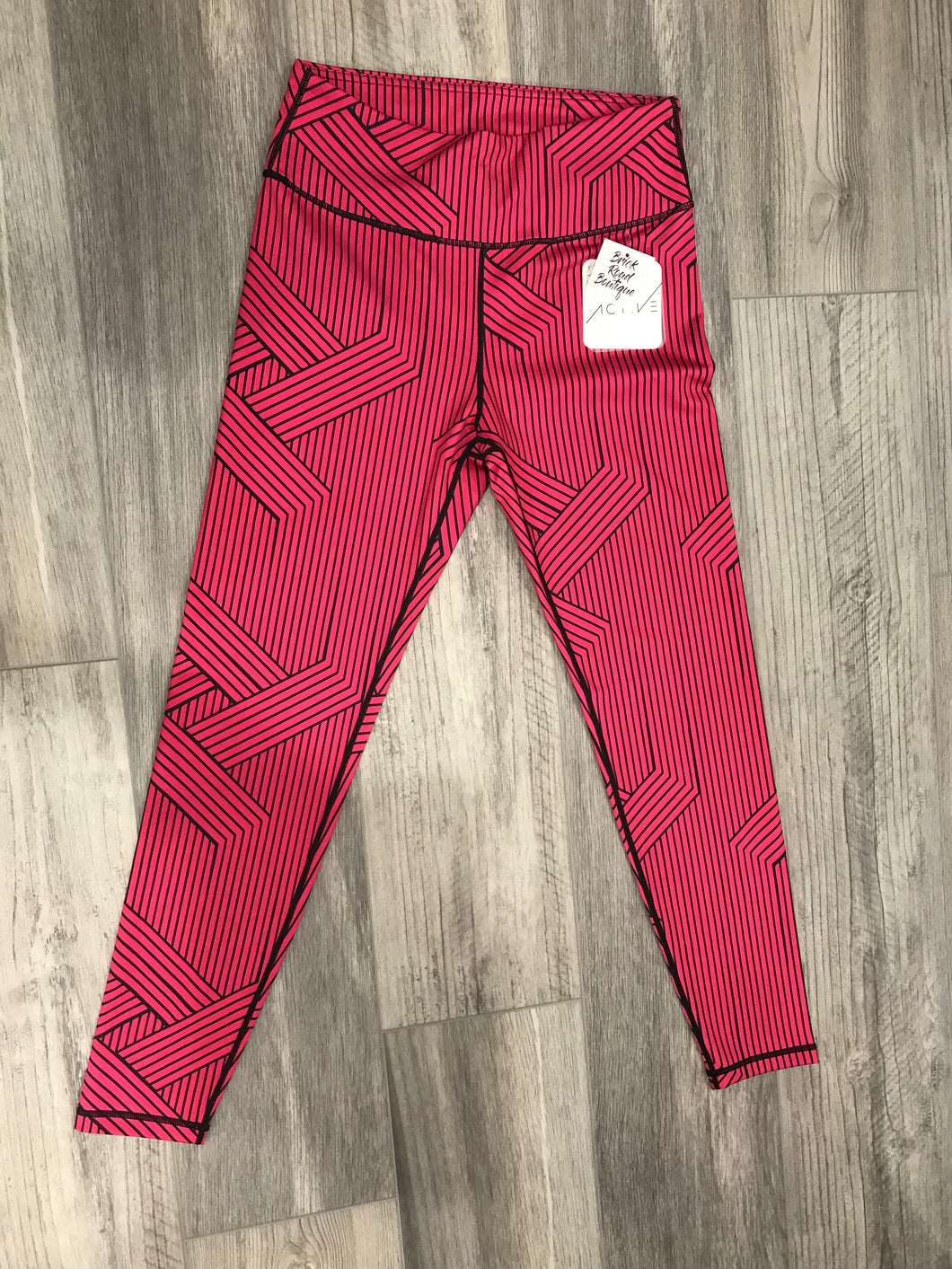 Pink & Black Abstract Print Workout Leggings