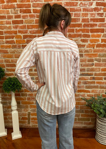 Thread & Supply Pink & White Striped Hamptons Top
