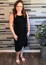 Black Tank Dress with Tulip Hem