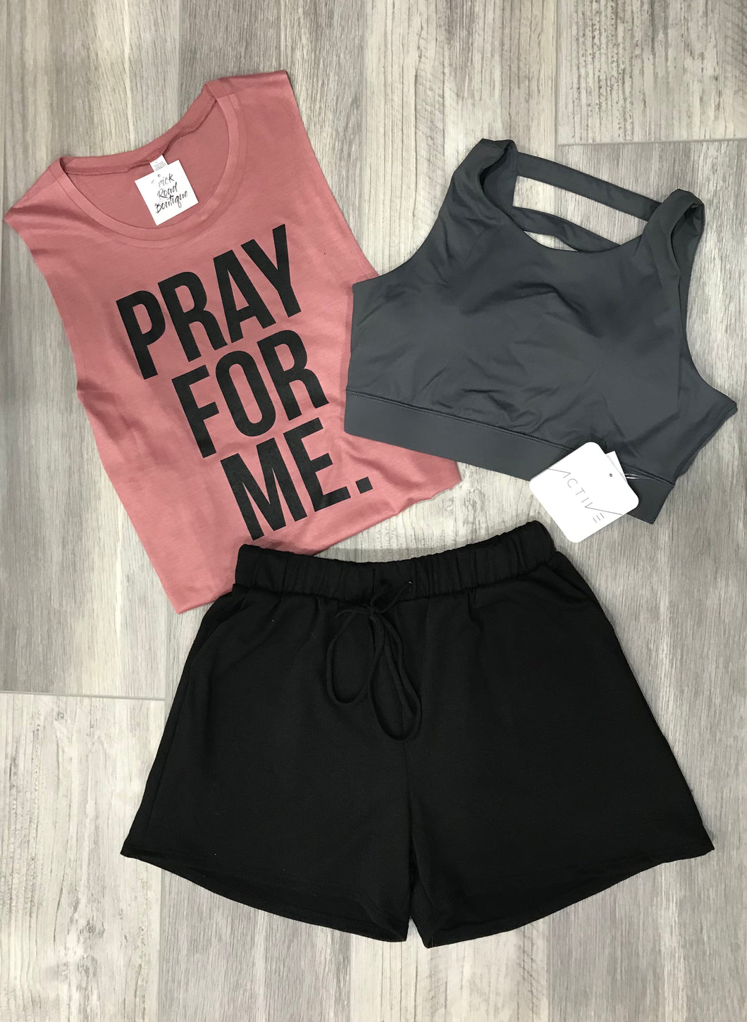 Charcoal Strappy Back Sports Bra