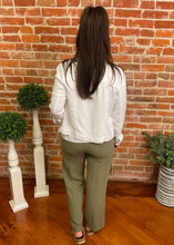 Olive Wide Leg Linen Pants