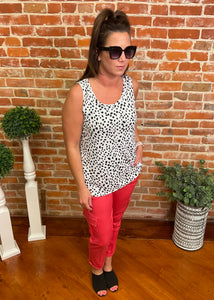 Ivory & Black Polka Dot Flowy Tank