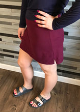 Burgundy Basic Skort