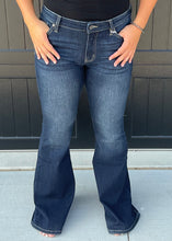 KanCan Dark Wash Mid Rise Flare