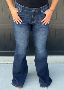 KanCan Dark Wash Mid Rise Flare