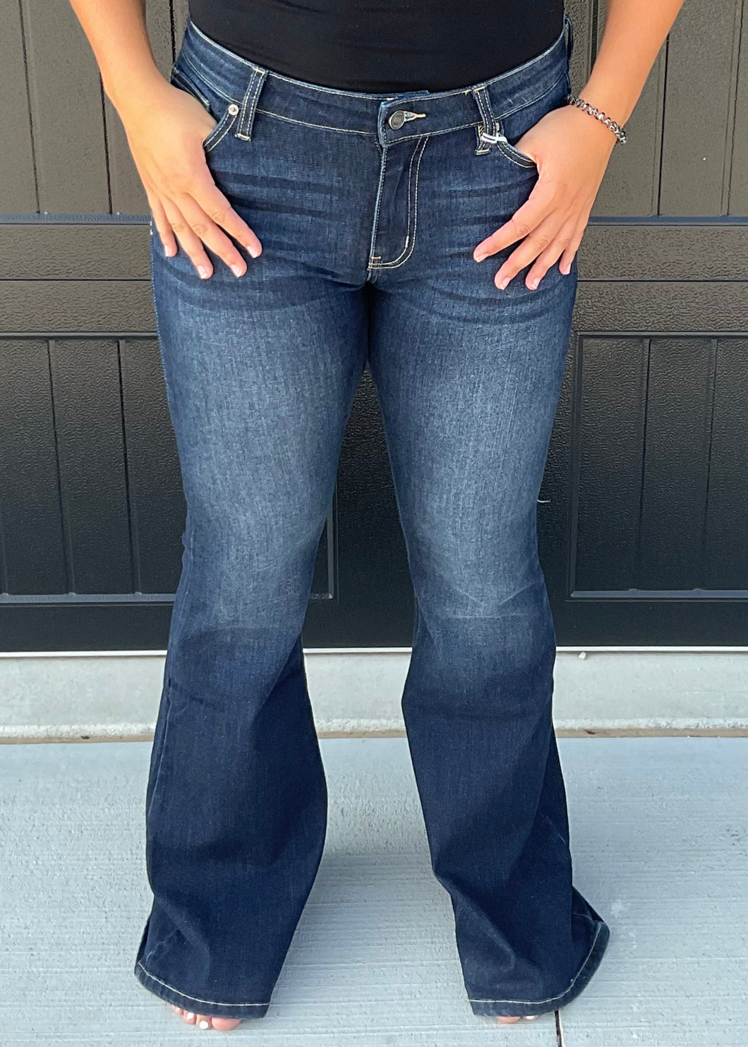 KanCan Dark Wash Mid Rise Flare
